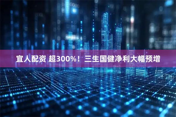 宜人配资 超300%！三生国健净利大幅预增